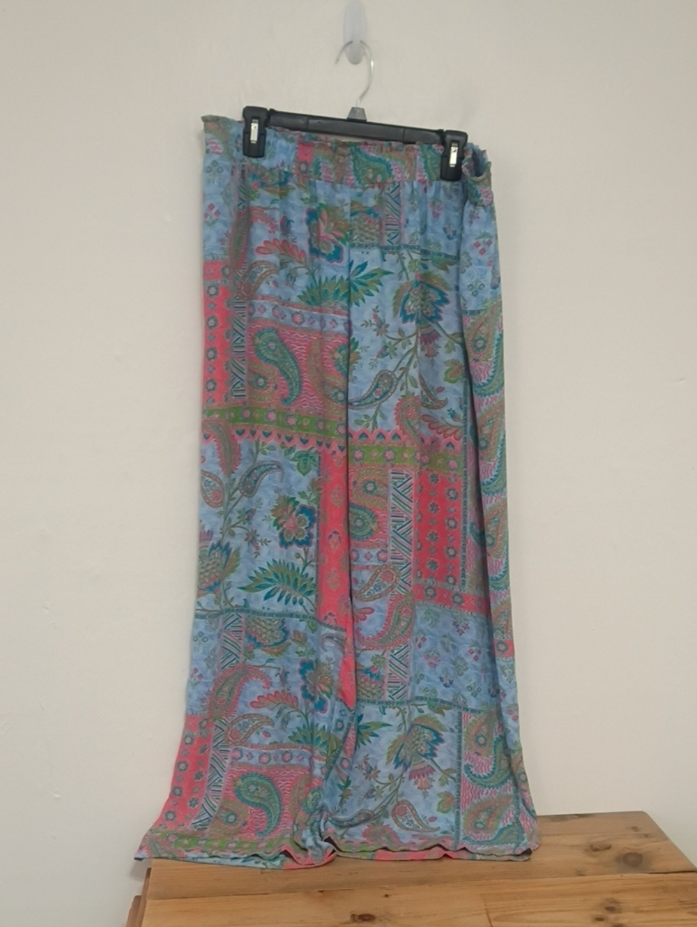 Rose & Olive Elastic Waist Wide Leg Palazzo Pants w Pockets Size XL